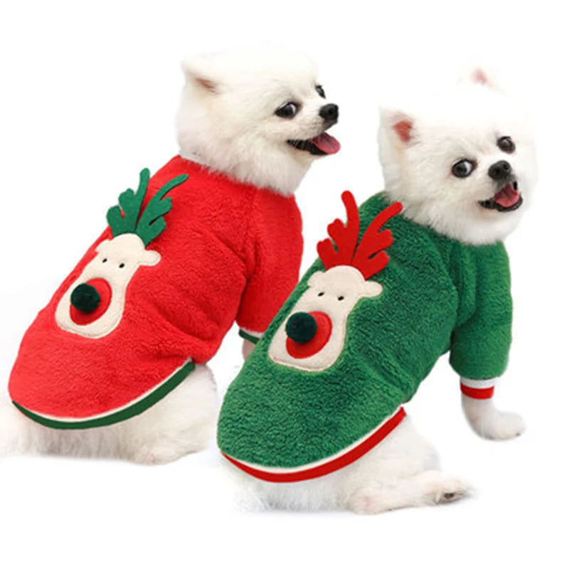 Fleecy Christmas Dog Sweater