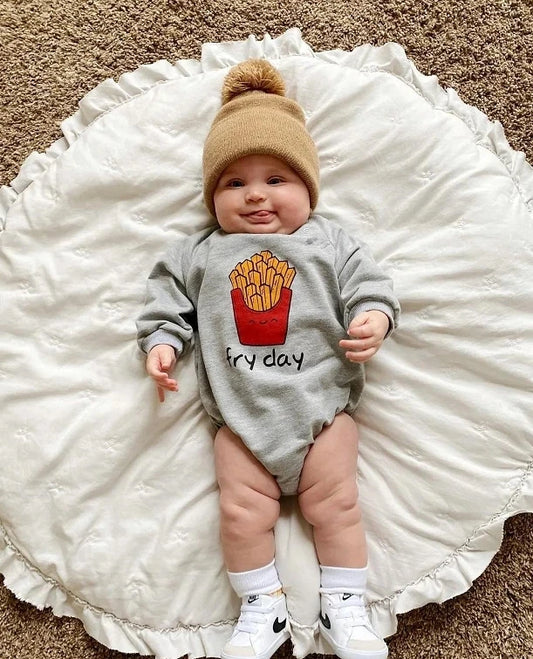 Baby French Fry Sweatshirt Romper