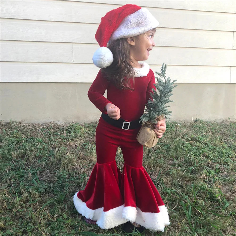 Girls Christmas Santa Claus and Elf Costumes