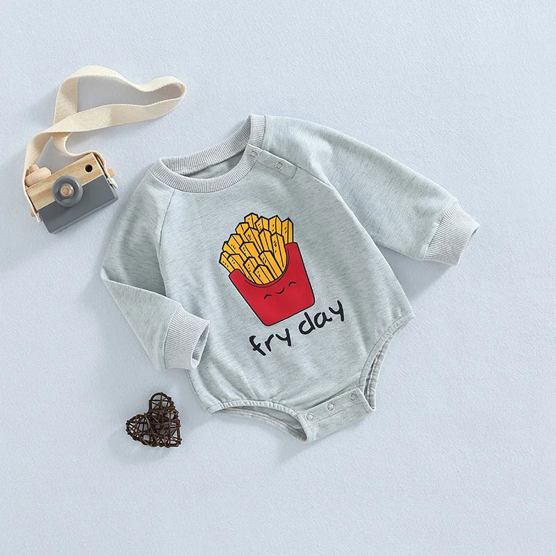 Baby French Fry Sweatshirt Romper