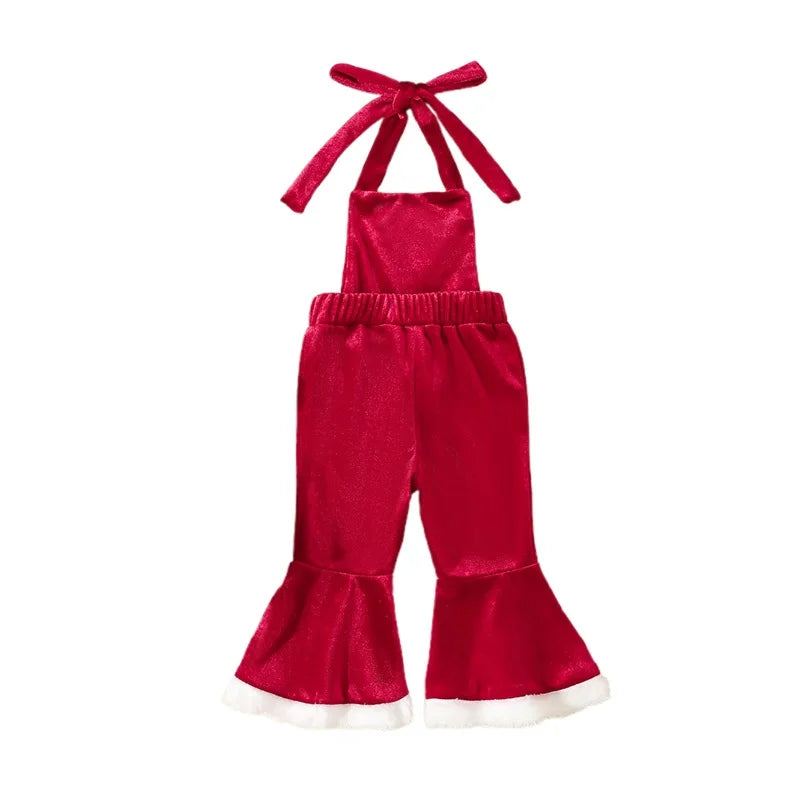 Baby Girl's 'My First Christmas' Velvet Flare Jumpsuit