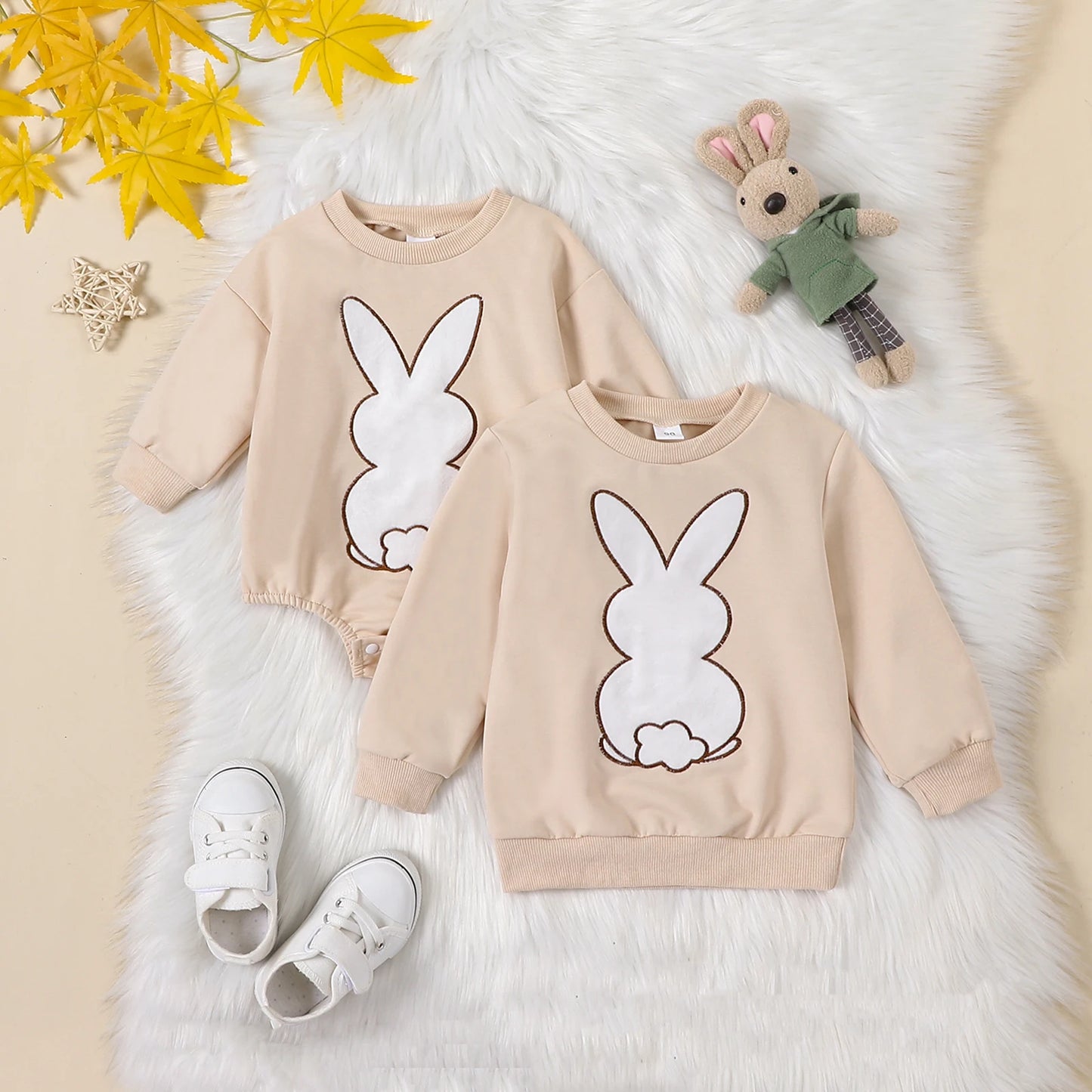 Children's Easter Bunny Embroidery Sweatshirt