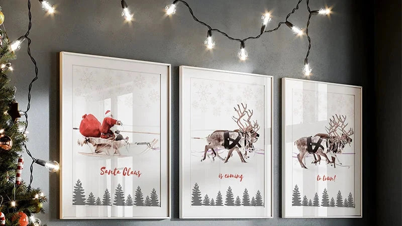 Retro Christmas Canvas Wall Prints