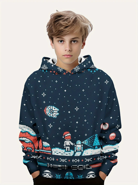 Boys Cartoon Video Game Christmas Hoodie