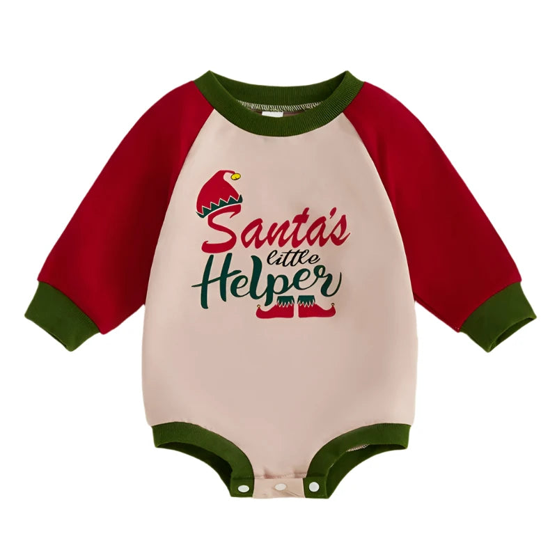 Baby Santa's Little Helper Christmas Romper