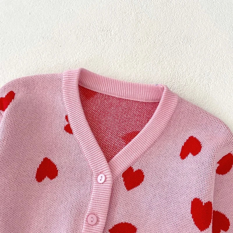 Baby Girl Valentines Day Love Heart Cardigan