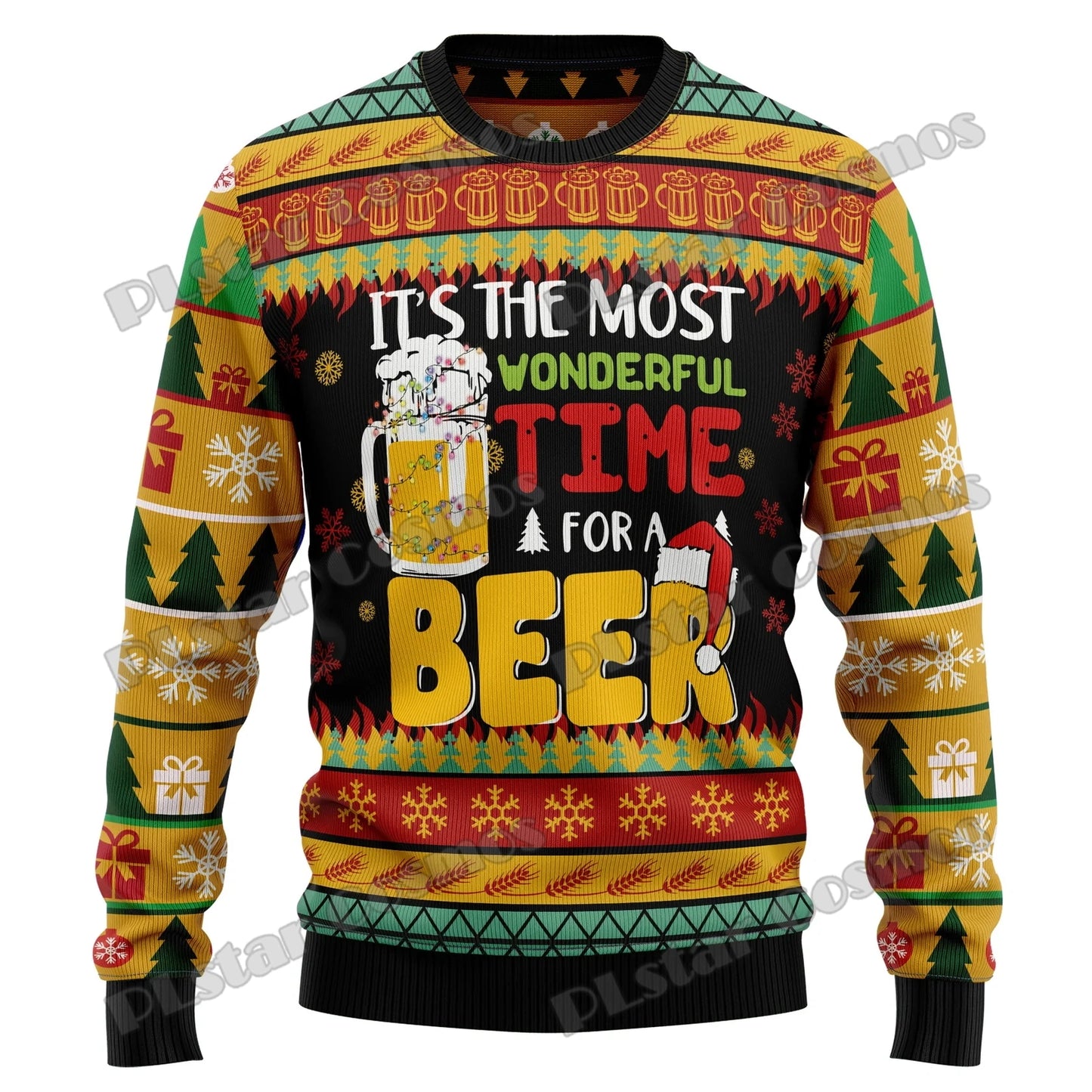 Jingle Beers 3D Printed Men's Ugly Christmas Sweater