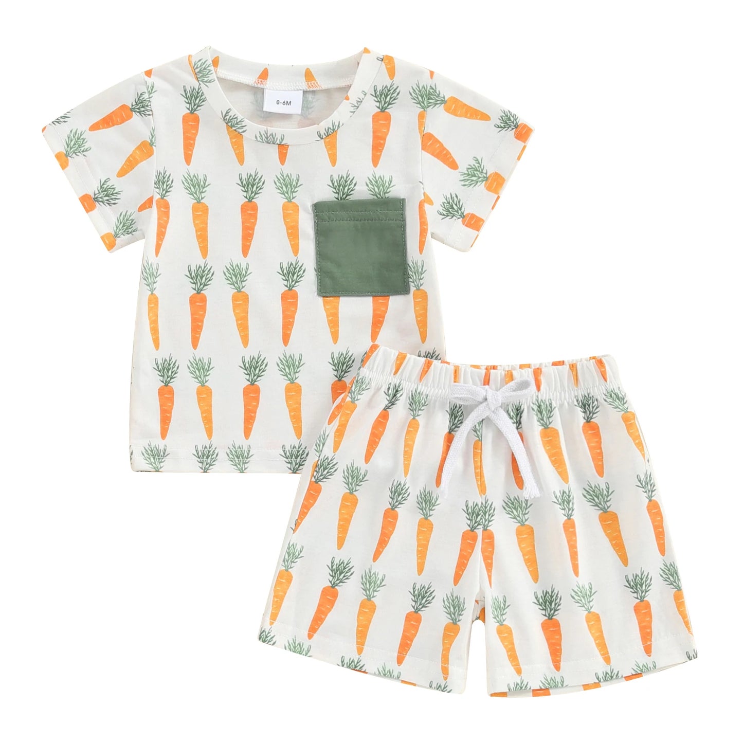 Boys Easter Carrot Matching Short Sleeve Set