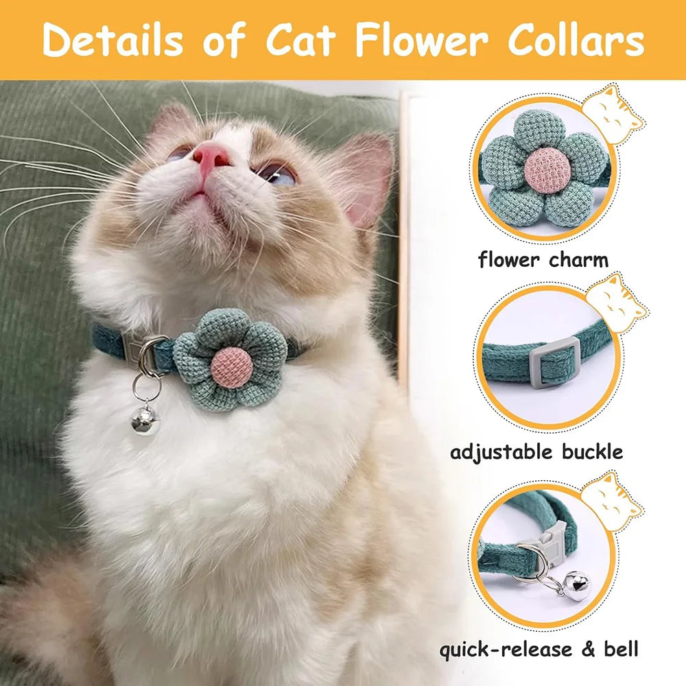 Spring Flower Cat Collar with Bell