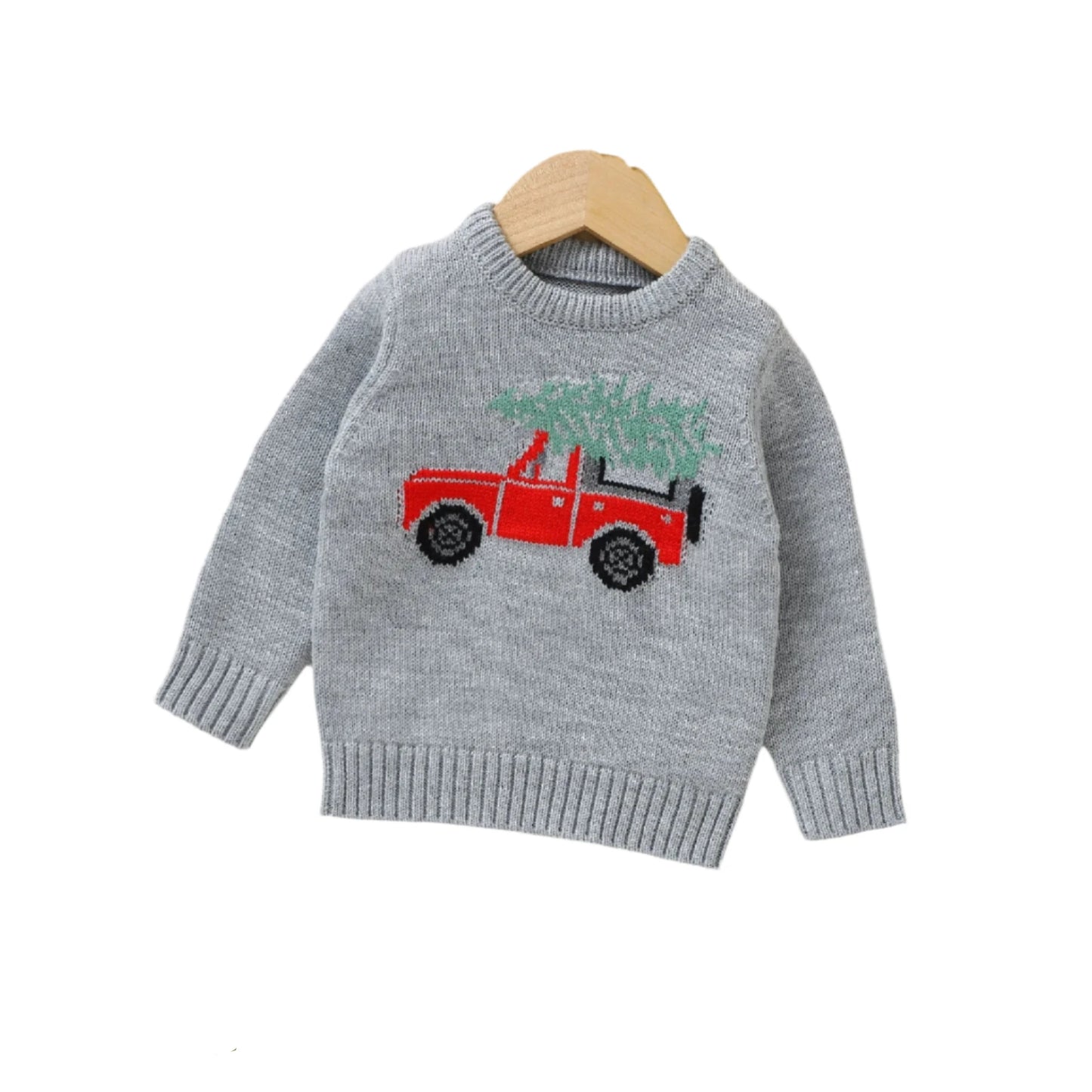 Baby Boys Red Truck Print Christmas Sweater