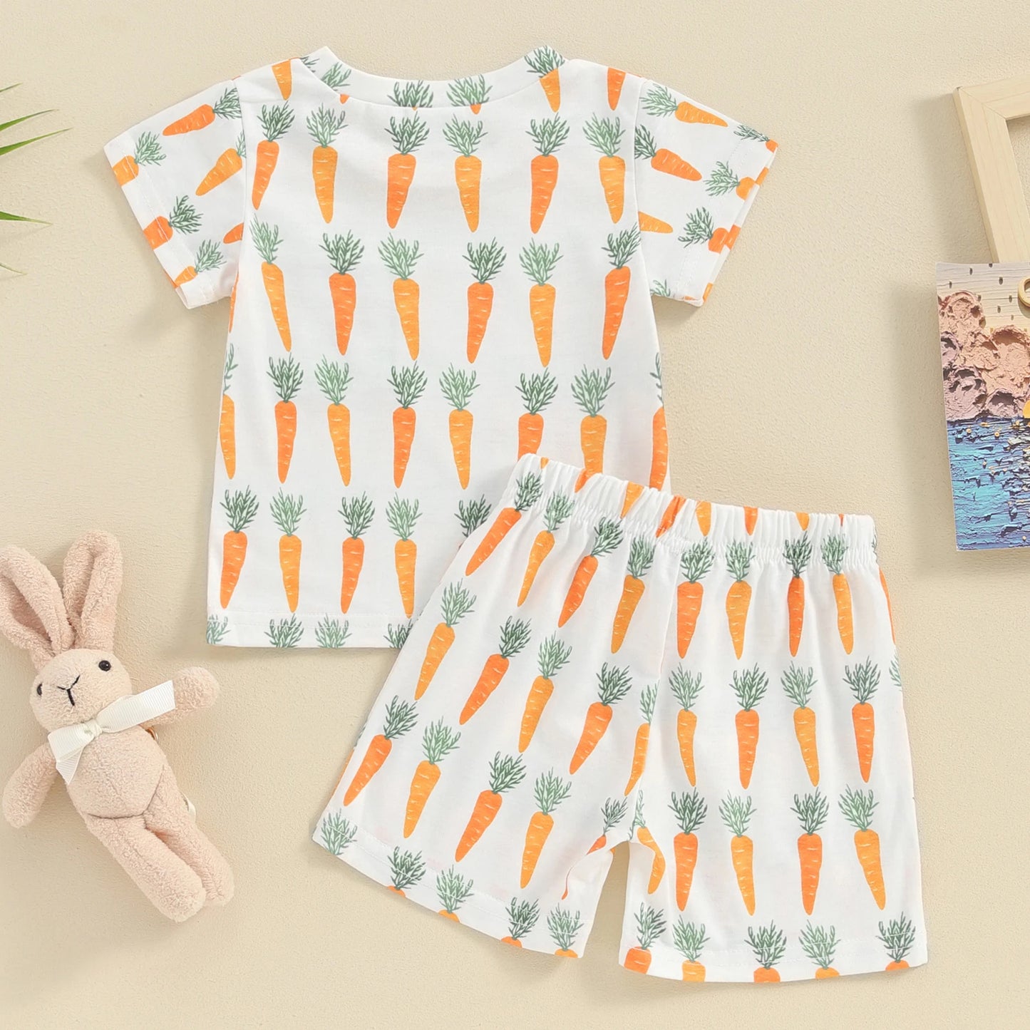 Boys Easter Carrot Matching Short Sleeve Set