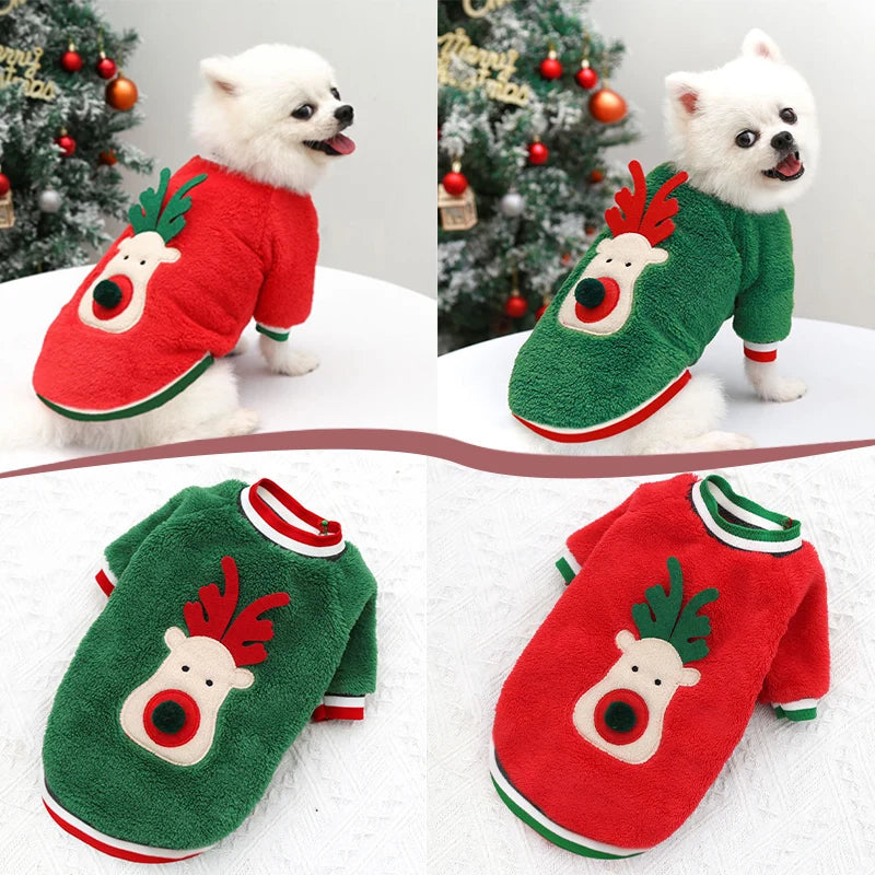 Fleecy Christmas Dog Sweater