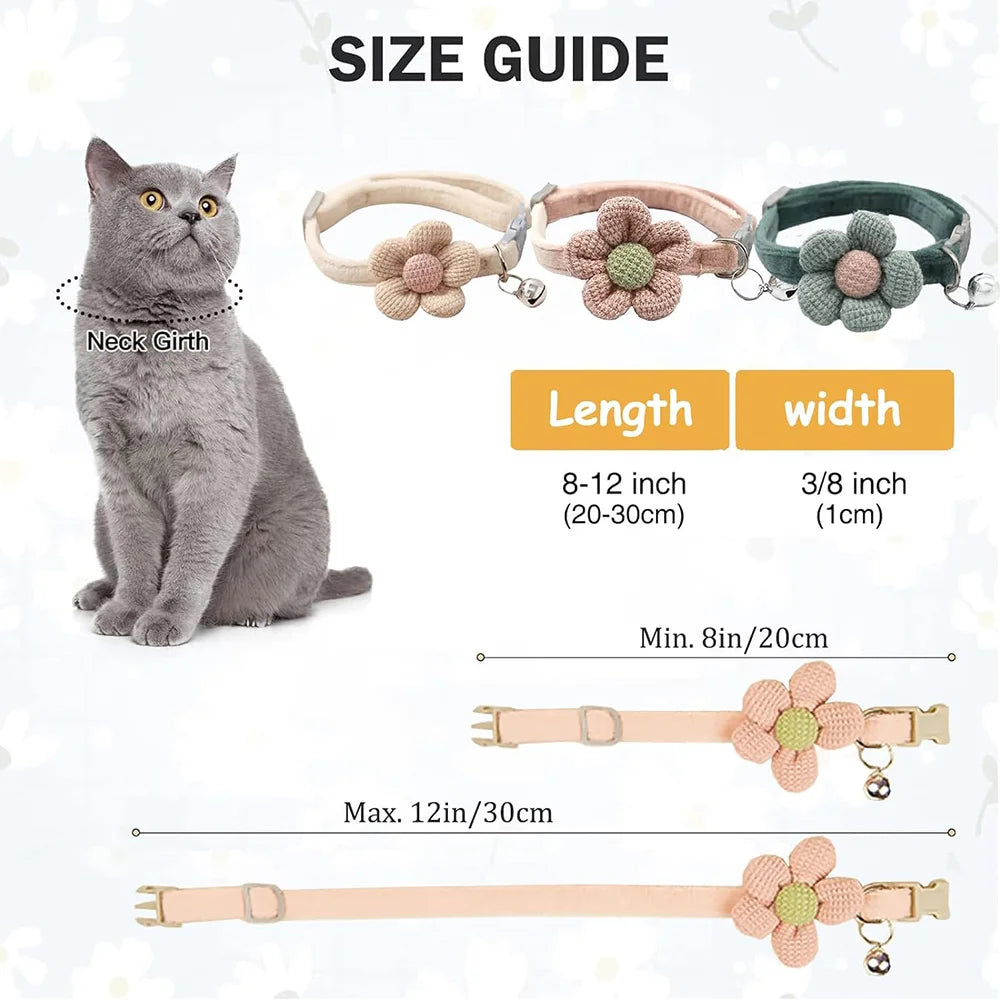 Spring Flower Cat Collar with Bell