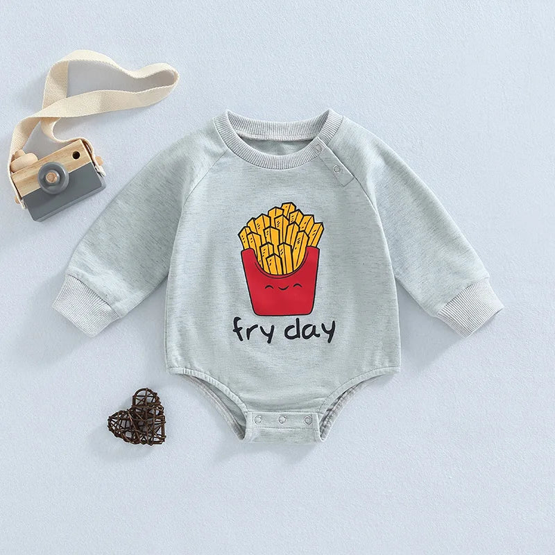 Baby French Fry Sweatshirt Romper