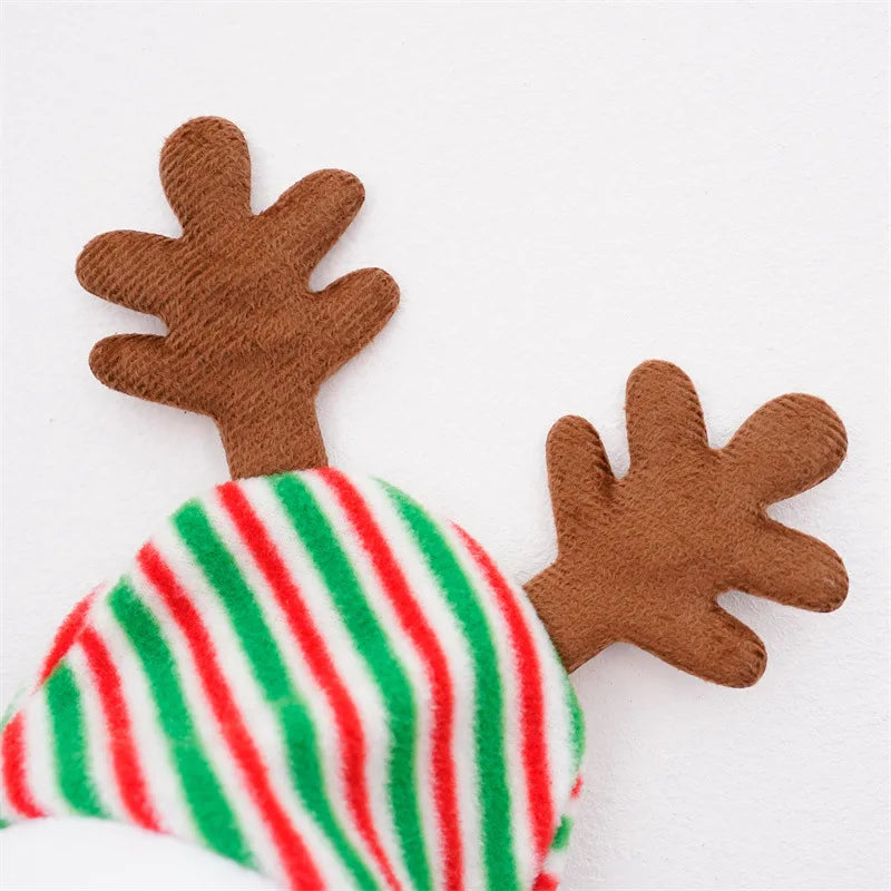 Reindeer Striped Fleece Jacket for Small Dogs