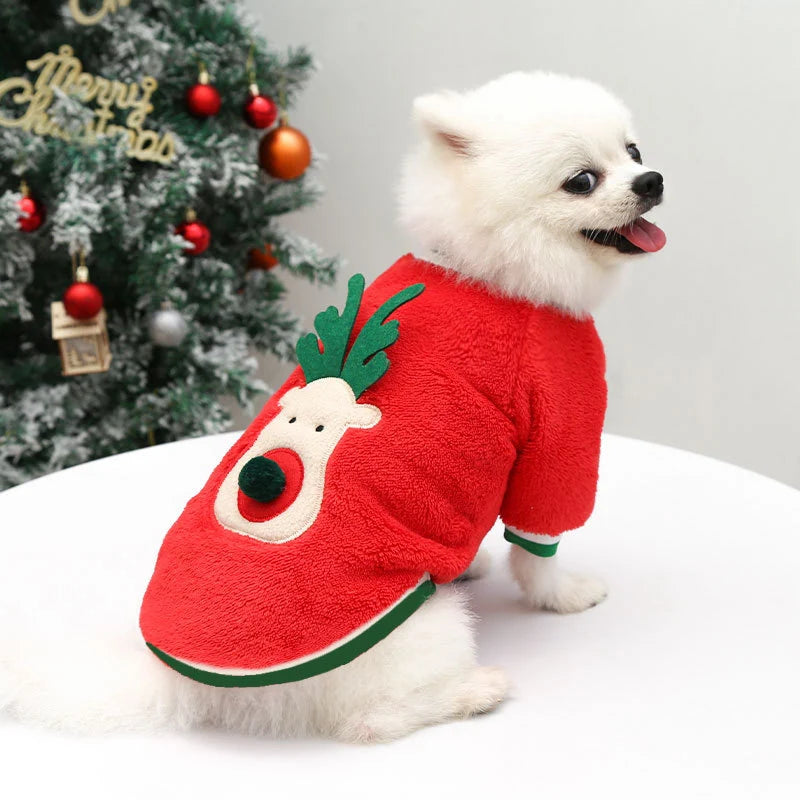 Fleecy Christmas Dog Sweater