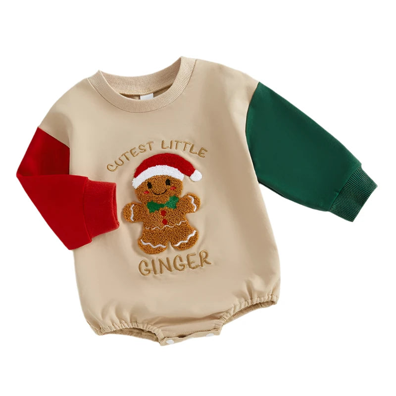 Baby Cutest Little Gingerbread Christmas Sweatshirt Romper