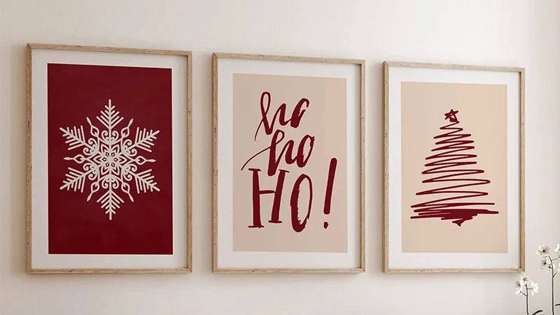 Retro Christmas Canvas Wall Prints