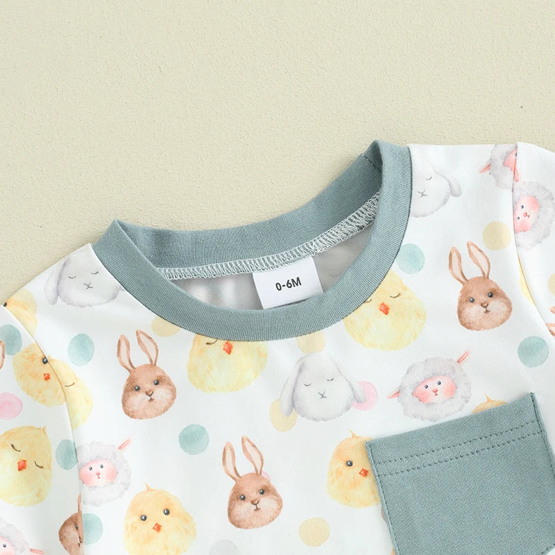 Baby Boy Easter Cotton 2pc Short Sleeve Set