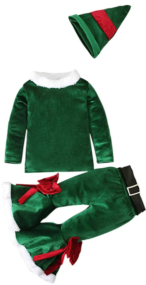 Girls Christmas Santa Claus and Elf Costumes