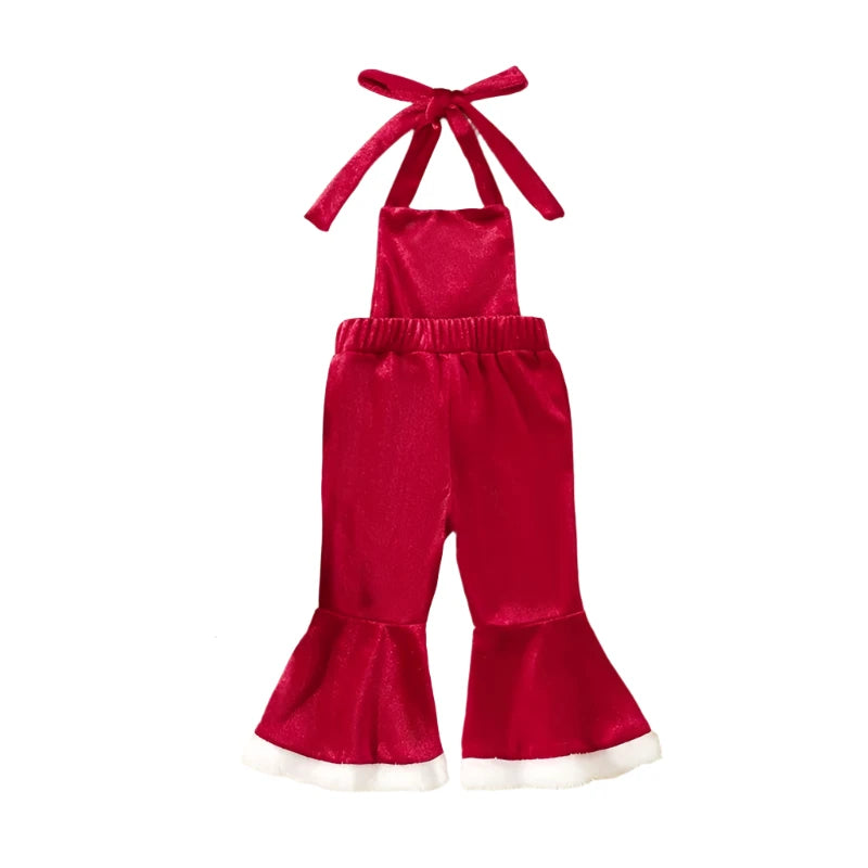 Baby Girl's 'My First Christmas' Velvet Flare Jumpsuit