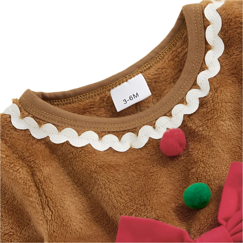 Baby Girls Christmas Gingerbread Romper Dress