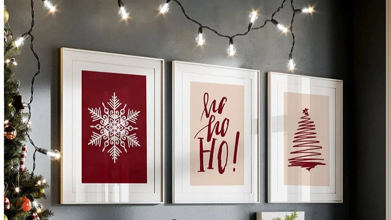 Retro Christmas Canvas Wall Prints