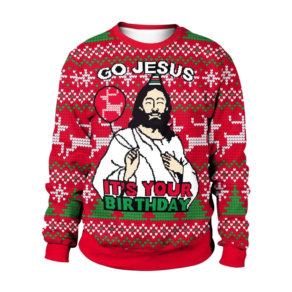 Adult's 'Go Jesus It's Your Birthday' Ugly Christmas Sweater