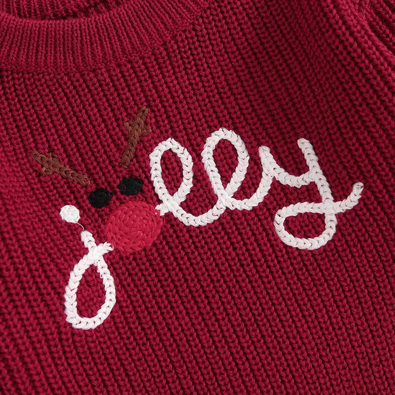 Baby's Embroidery Knit Christmas Sweaters