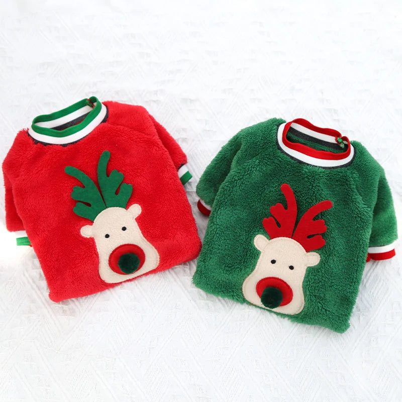 Fleecy Christmas Dog Sweater