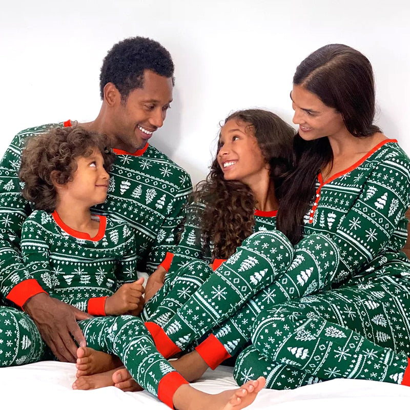 Green Christmas Tree Family Matching Christmas Pajamas