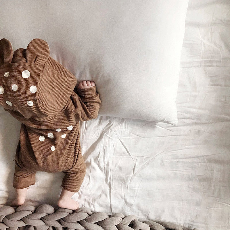 Christmas Deer Baby Hooded Romper