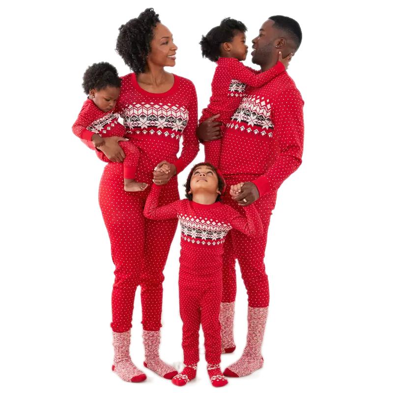 Fair Isle Red Family Matching Christmas Pajamas