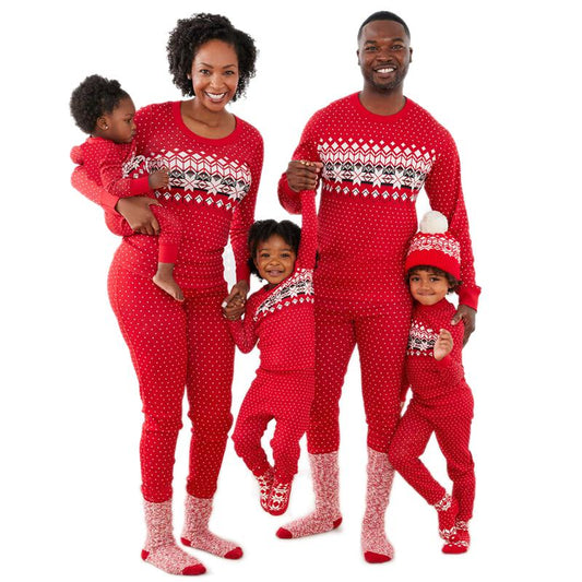 Fair Isle Red Family Matching Christmas Pajamas