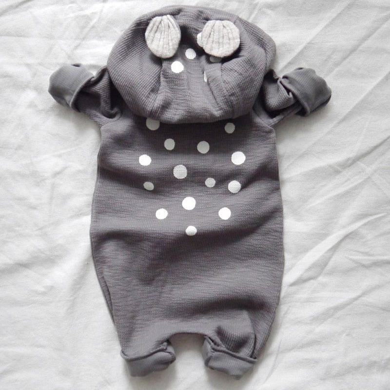 Christmas Deer Baby Hooded Romper