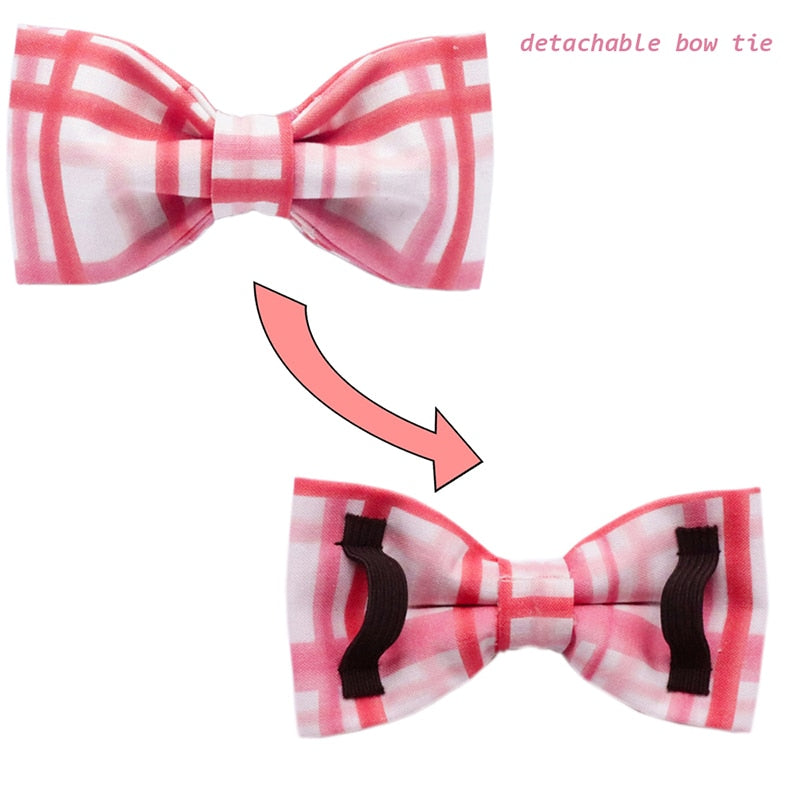 Valentines Day Dog Collar with Bow Tie