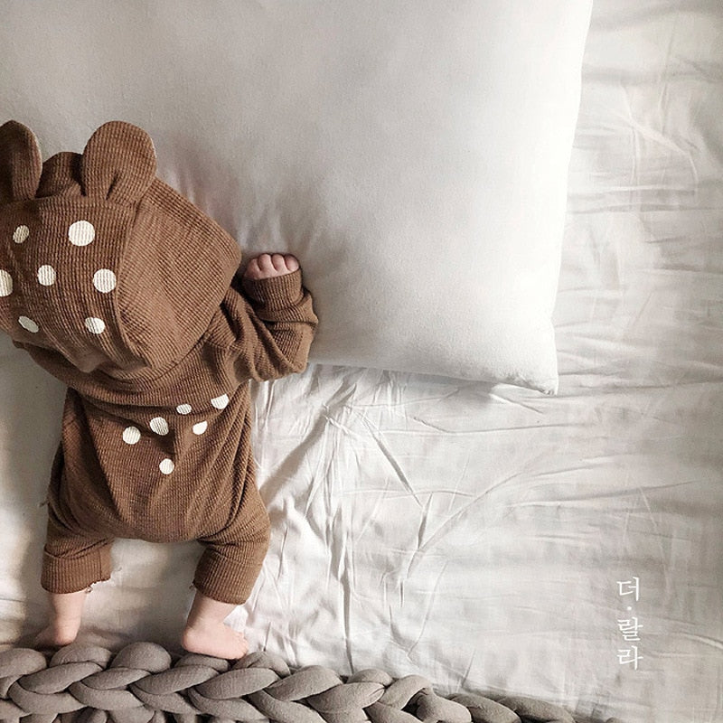 Christmas Deer Baby Hooded Romper