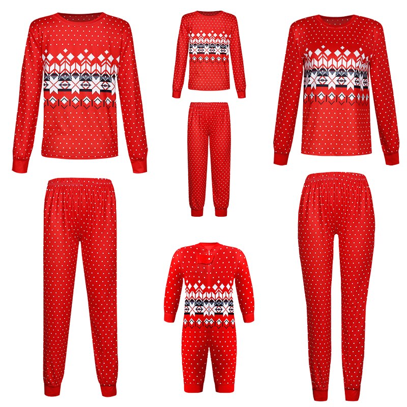 Fair Isle Red Family Matching Christmas Pajamas