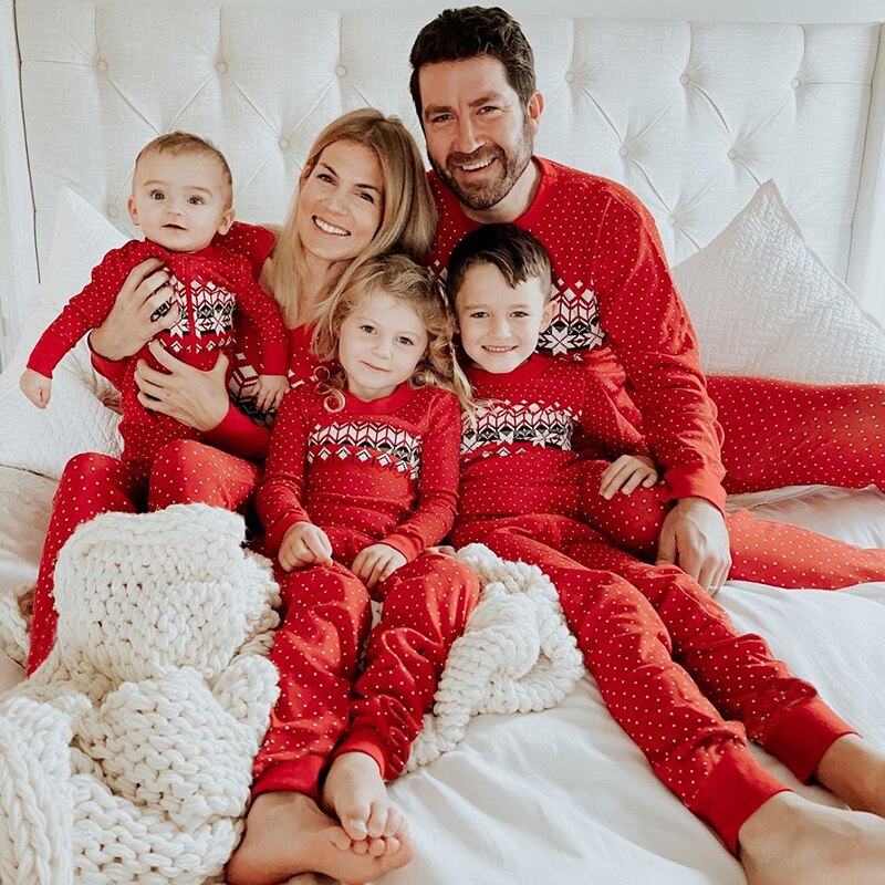 Fair Isle Red Family Matching Christmas Pajamas