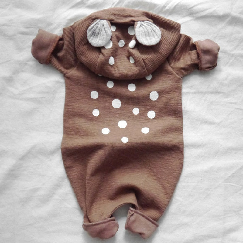 Christmas Deer Baby Hooded Romper