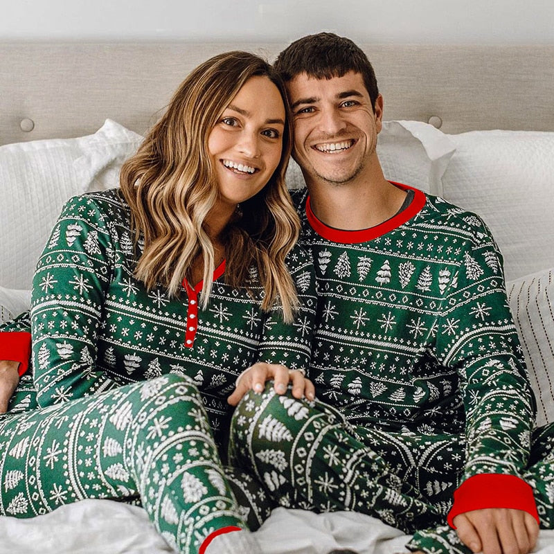 Green Christmas Tree Family Matching Christmas Pajamas