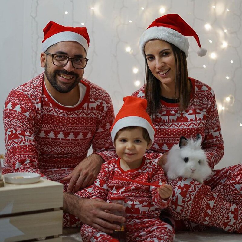 Classic Elk Red Family Matching Christmas Pajamas