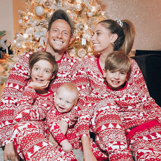 Classic Elk Red Family Matching Christmas Pajamas