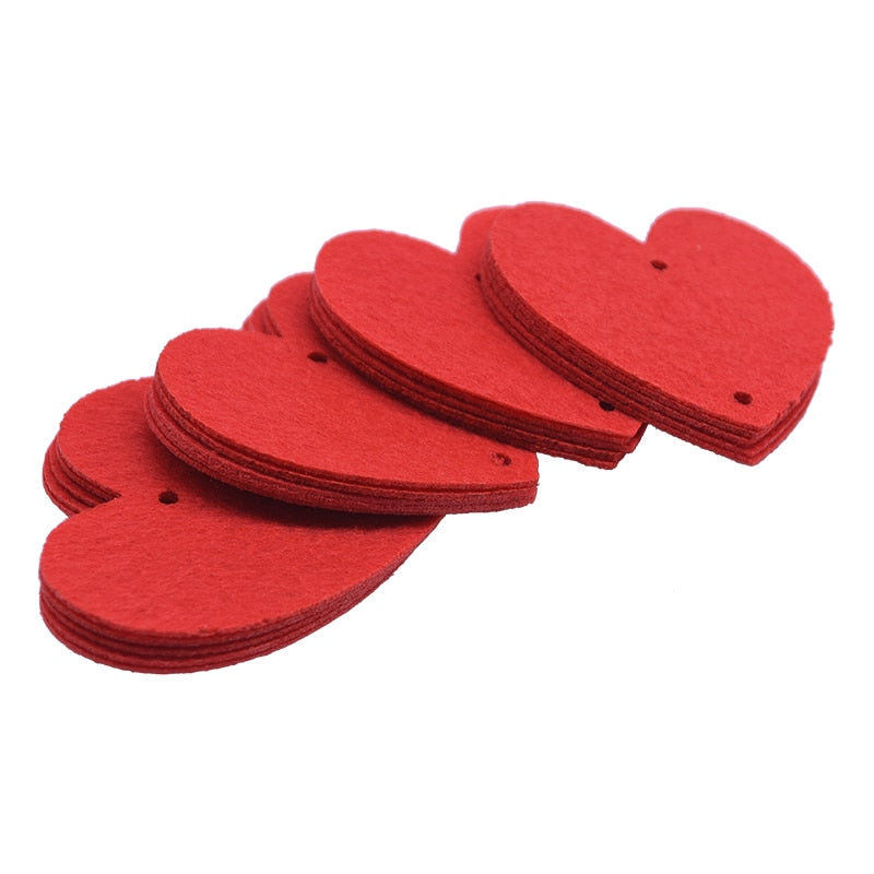 80 Red Hearts Felt Valentines Day Garland