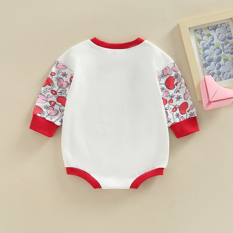 Baby Girls 'Sucker for you' Valentines Days Sweatshirt Romper