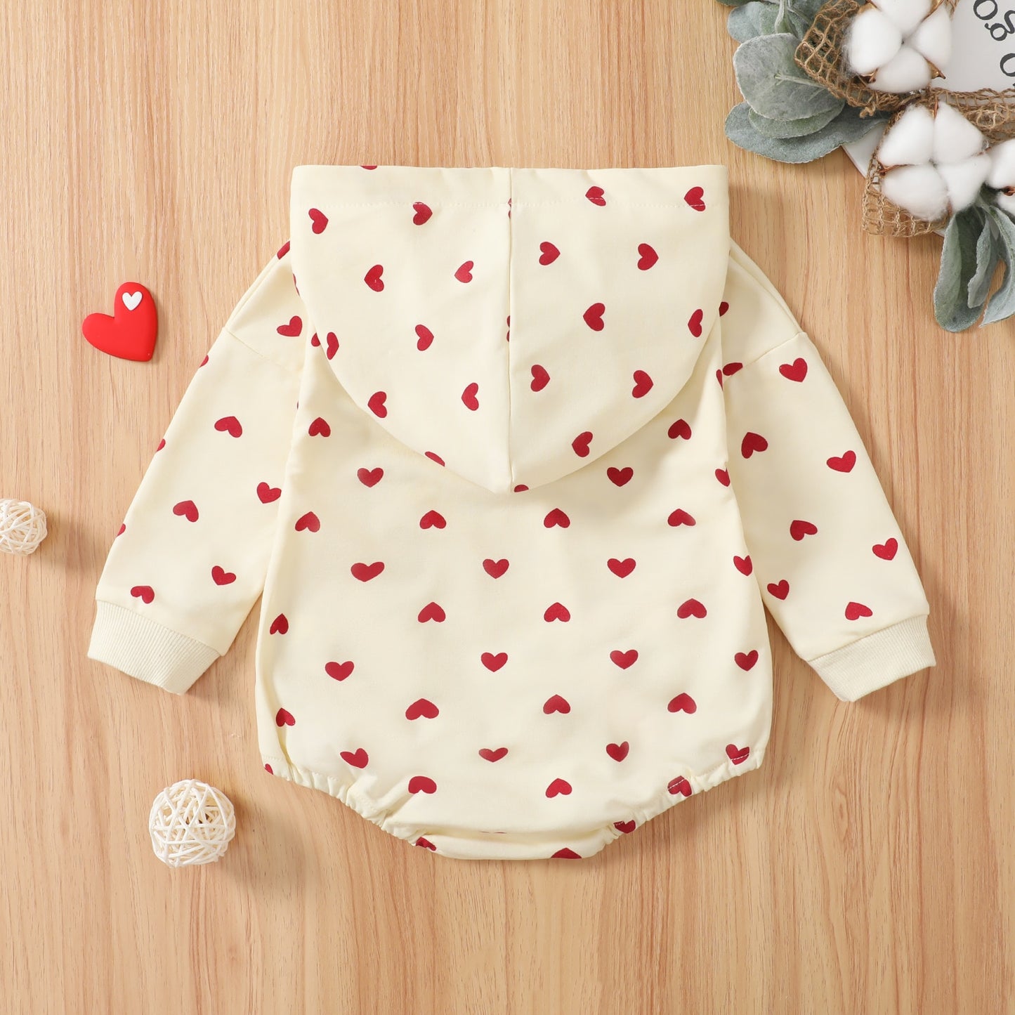 Valentine’s Day Baby Hooded Heart Romper