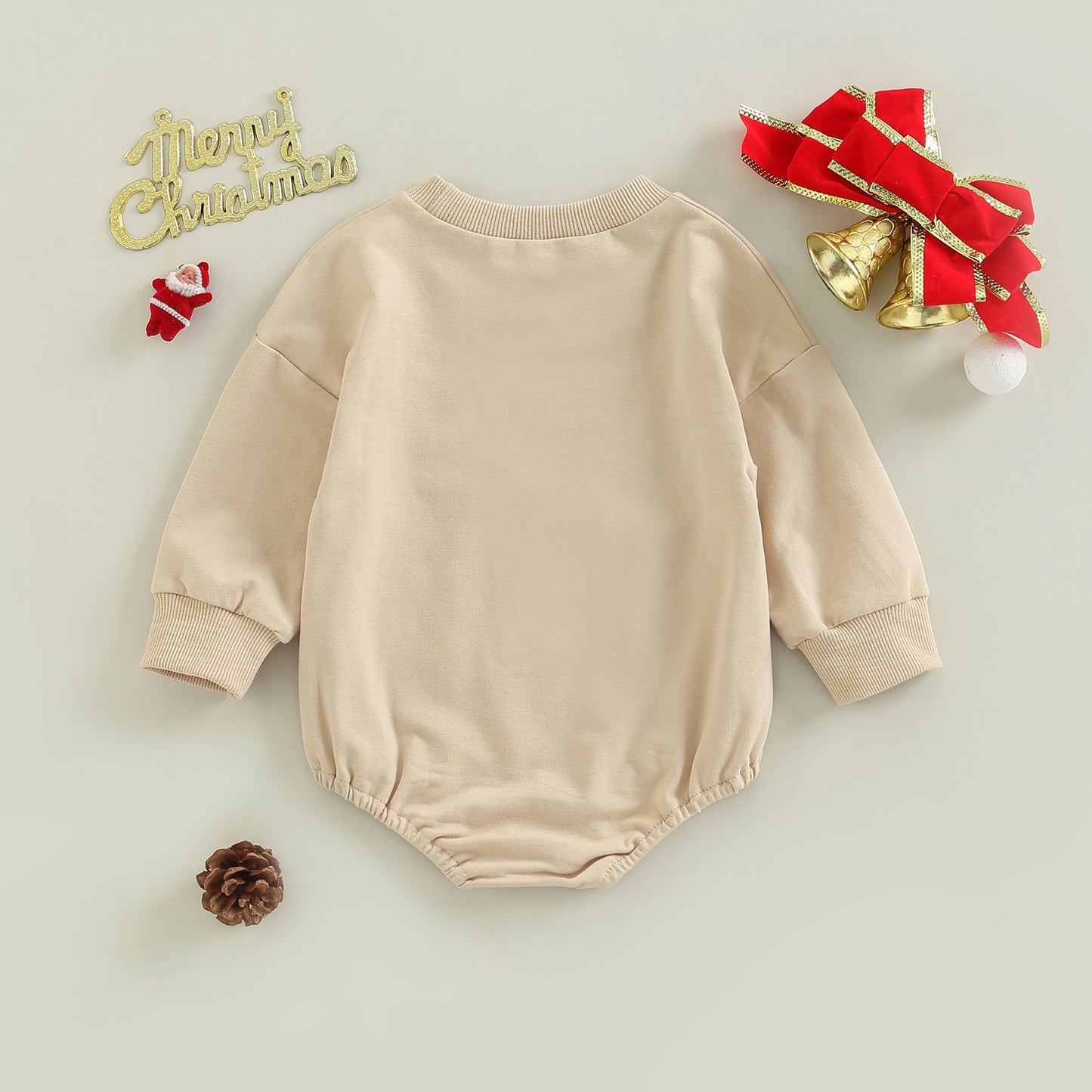 Christmas Baby Gingerbread Sweatshirt Romper