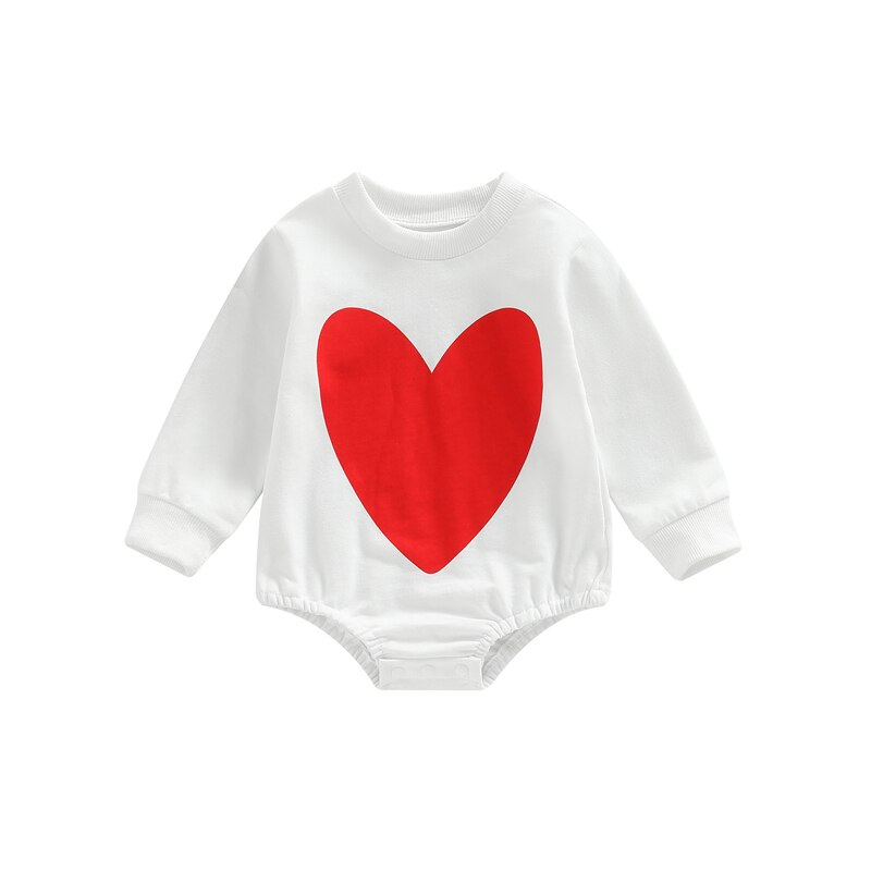 Valentines Day Baby Girls Sweatshirt Romper